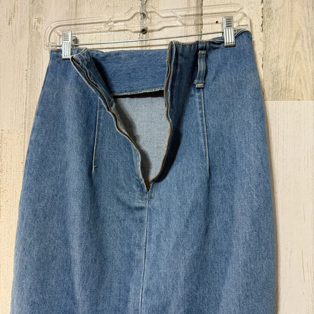 Vintage Classic Blue Denim Pencil Skirt